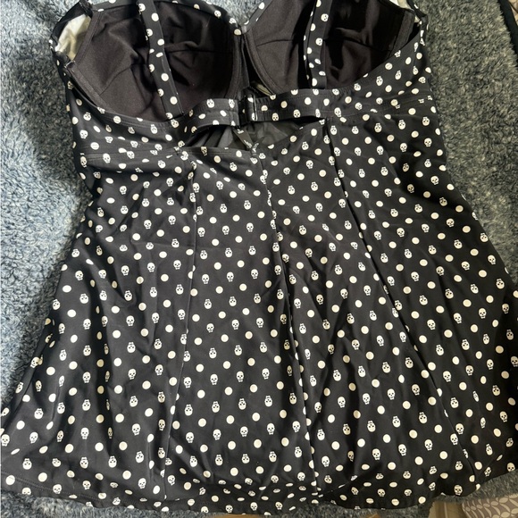 Torrid Black and White Polka Dot Swim Top - Picture 2 of 4